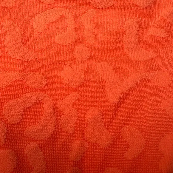 NWT TiniBikini Neon Tangerine Bikini with Cutout and Leopard Monotone Print - Picture 3 of 7